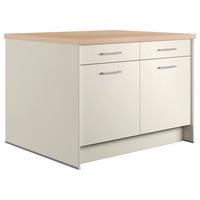 Kücheninsel IP1200 o. Geräte Magnolie - Edelstahlfarben/Eichefarben, Basics, Holzwerkstoff/Metall (123,4/91,8/96,6cm) - Impuls