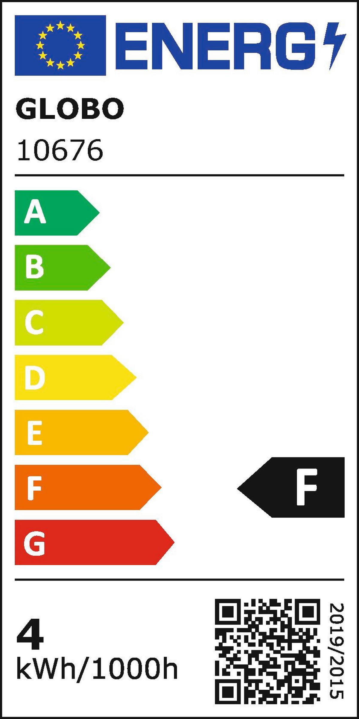 LED-STEHLEUCHTE 56133-6S - Schwarz, Design, Glas/Metall (28,5/155cm) - Globo