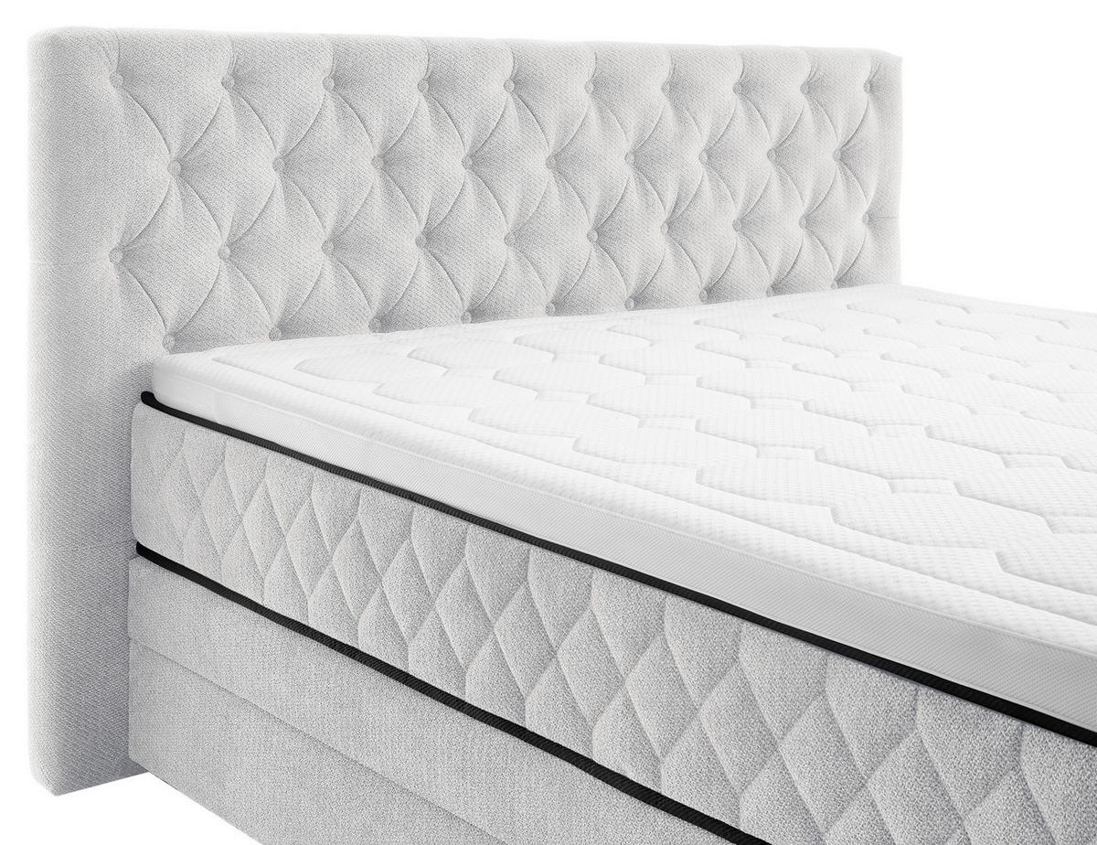 Boxspring Krevet Carmen - tirkizna/krem, Konvencionalno, drvni materijal/drvo (180/200cm) - Modern Living