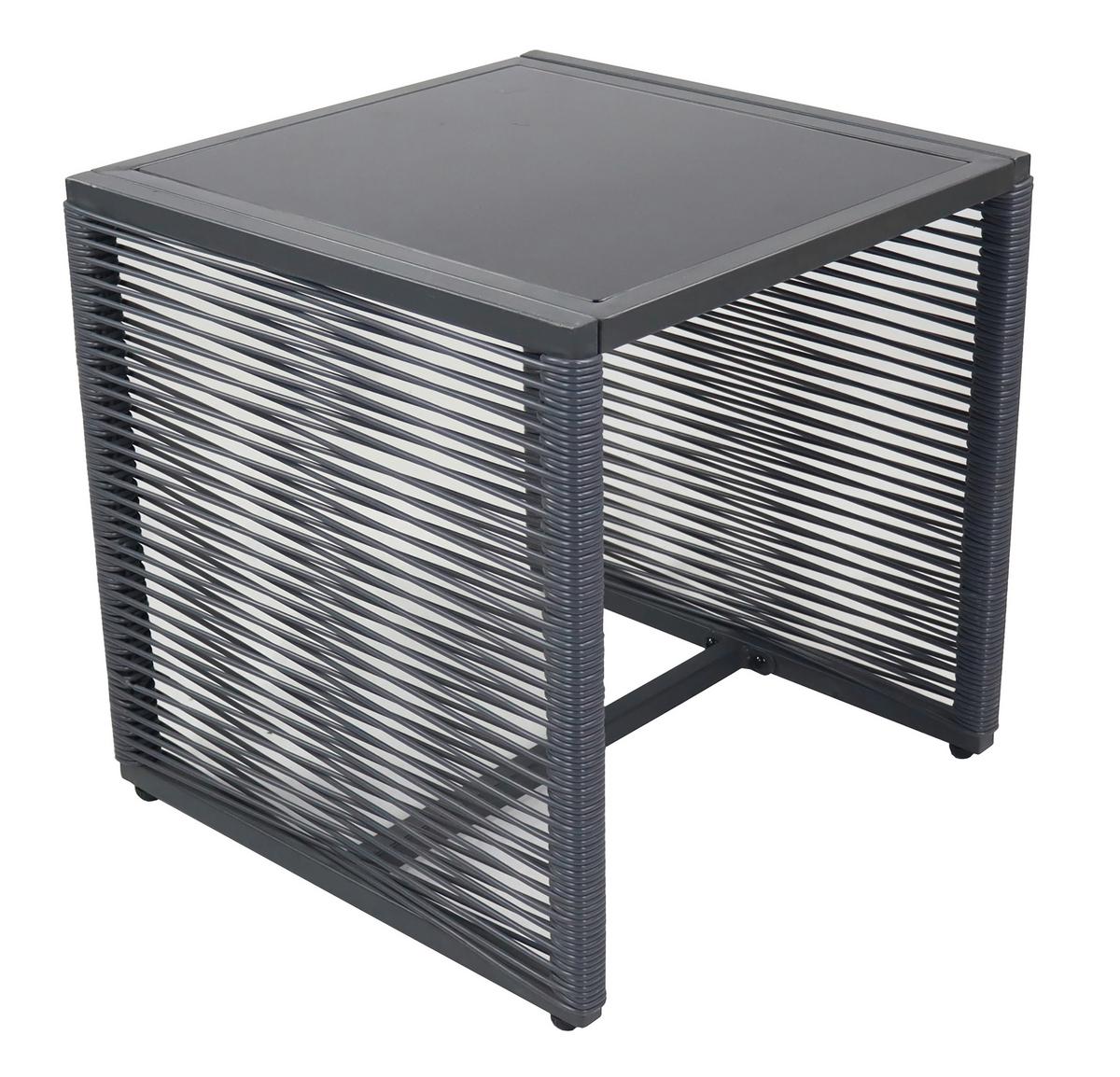 Gartenset Fidola 3-tlg. Schwarz - Schwarz, MODERN, Glas/Kunststoff - MID.YOU