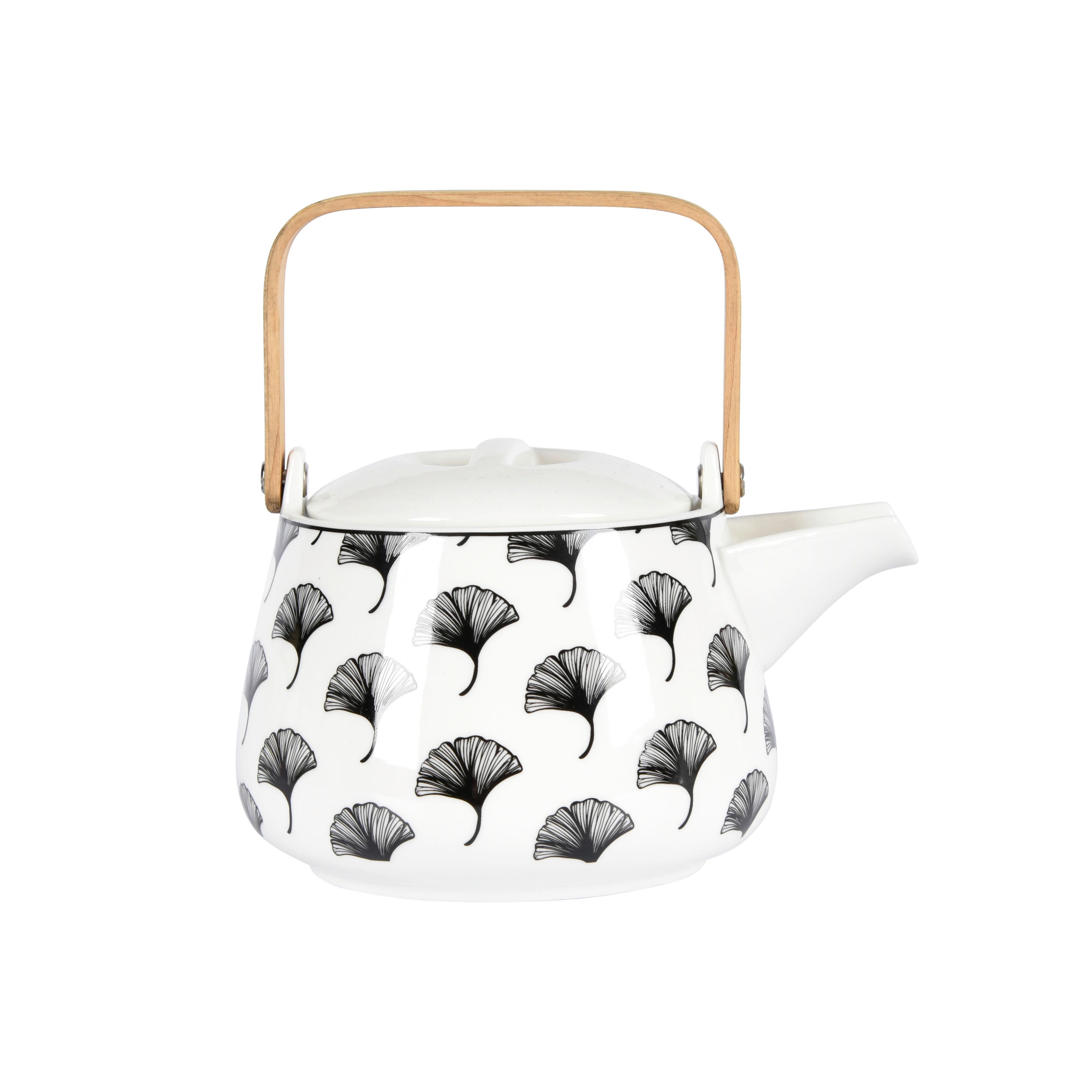 Teekanne Shiva in Schwarz/Weiß - Schwarz/Weiß, LIFESTYLE, Keramik (18/13,5/11cm) - Premium Living