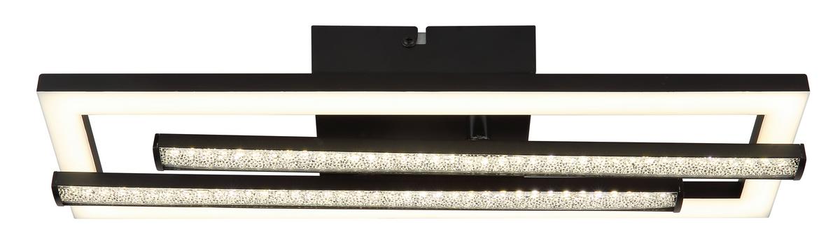 Led Stropna Svjetiljka Opal , Crna Boja - prozirno/crna, Design, plastika (40/37,5/6,3cm) - Globo