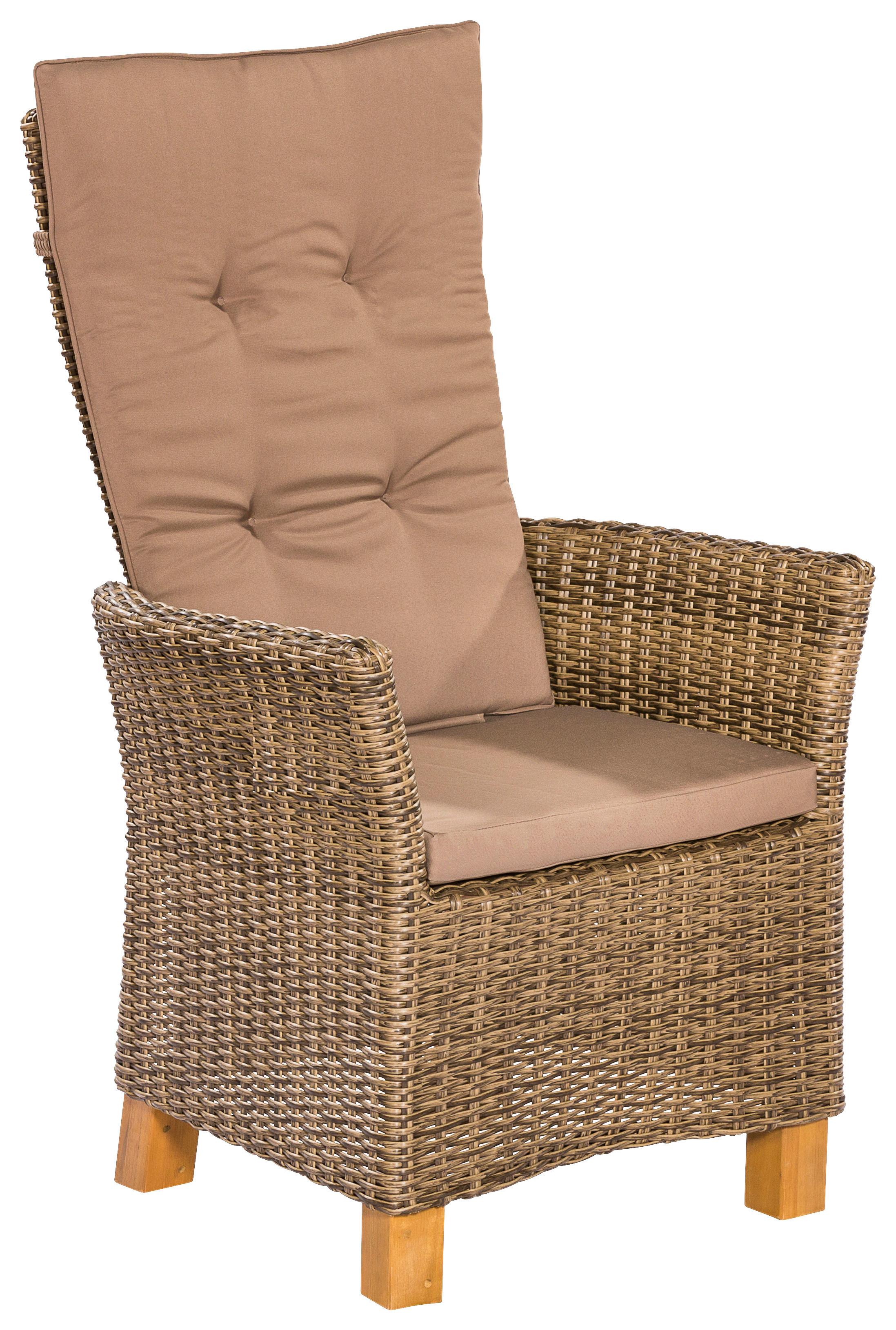 Vrtni Stol Toskana, Blazina - barve kapučina/naravne barve, Konvencionalno, kovina/umetna masa (66/111/61cm) - Gardenson