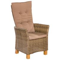 Gartensessel 2er-Set Toskana Metall/Holz/Kunststoff/Textil - Naturfarben/Akaziefarben, KONVENTIONELL, Holz/Kunststoff (66/111/61cm) - Gardenson