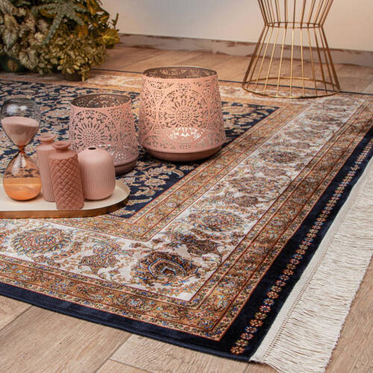 Läufer my Babylon of Obsession Blau/Creme/Braun ca. 80x250cm - Blau/Hellbraun, Design, Textil (80/250cm) - Obsession