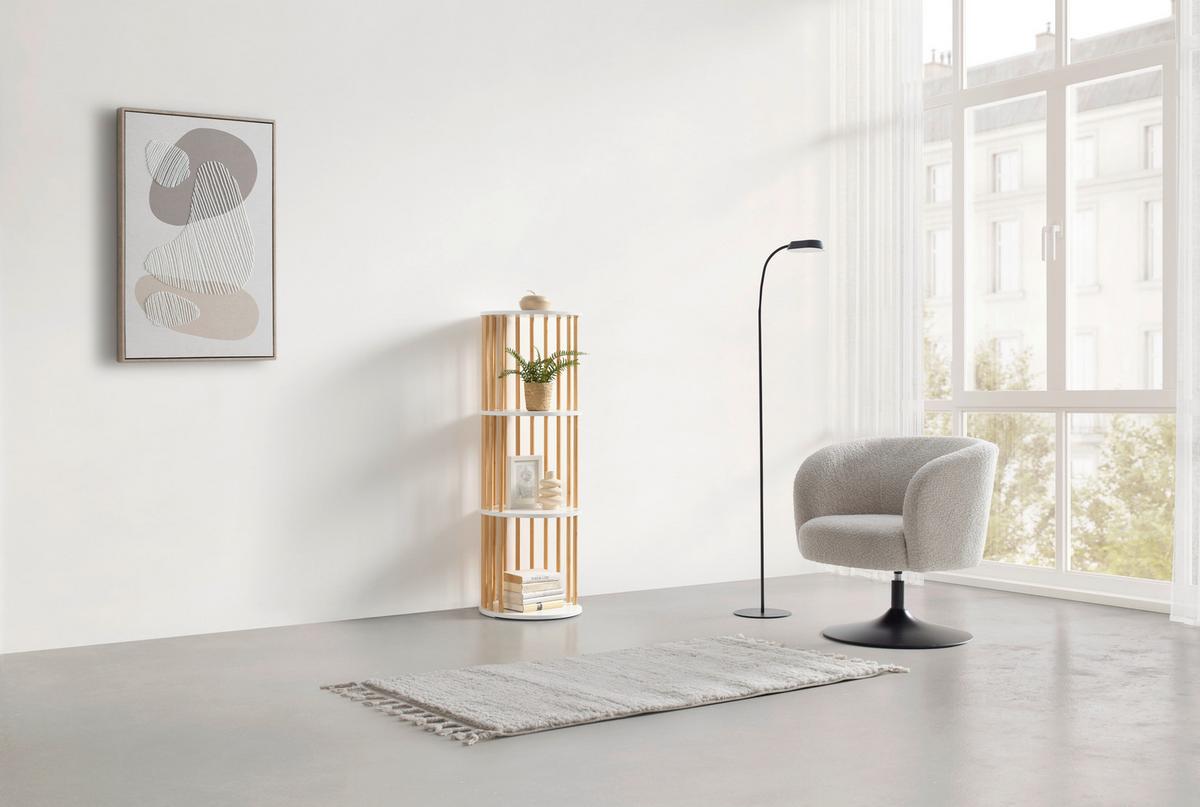 Polc Zora - natúr színű/fehér, Modern, faalapú anyag/természetes anyagok (40/114cm) - Mömax