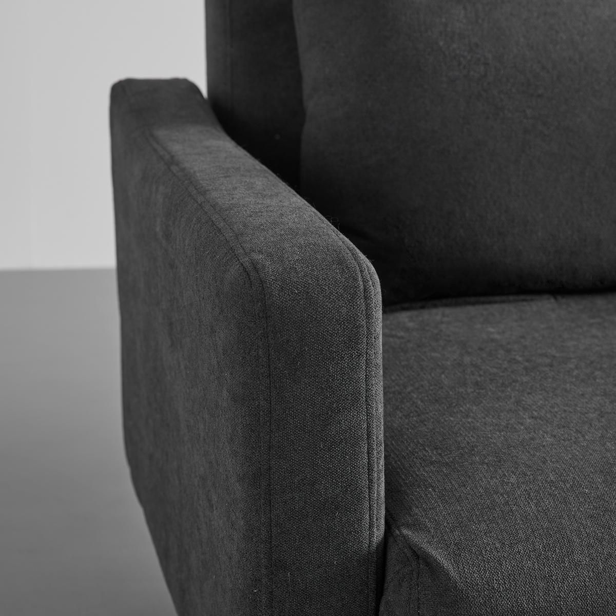 Schlafsofa Sandro Dunkelgrau Webstoff - Dunkelgrau/Schwarz, MODERN, Holz/Kunststoff (175/76/89cm) - Bessagi Home