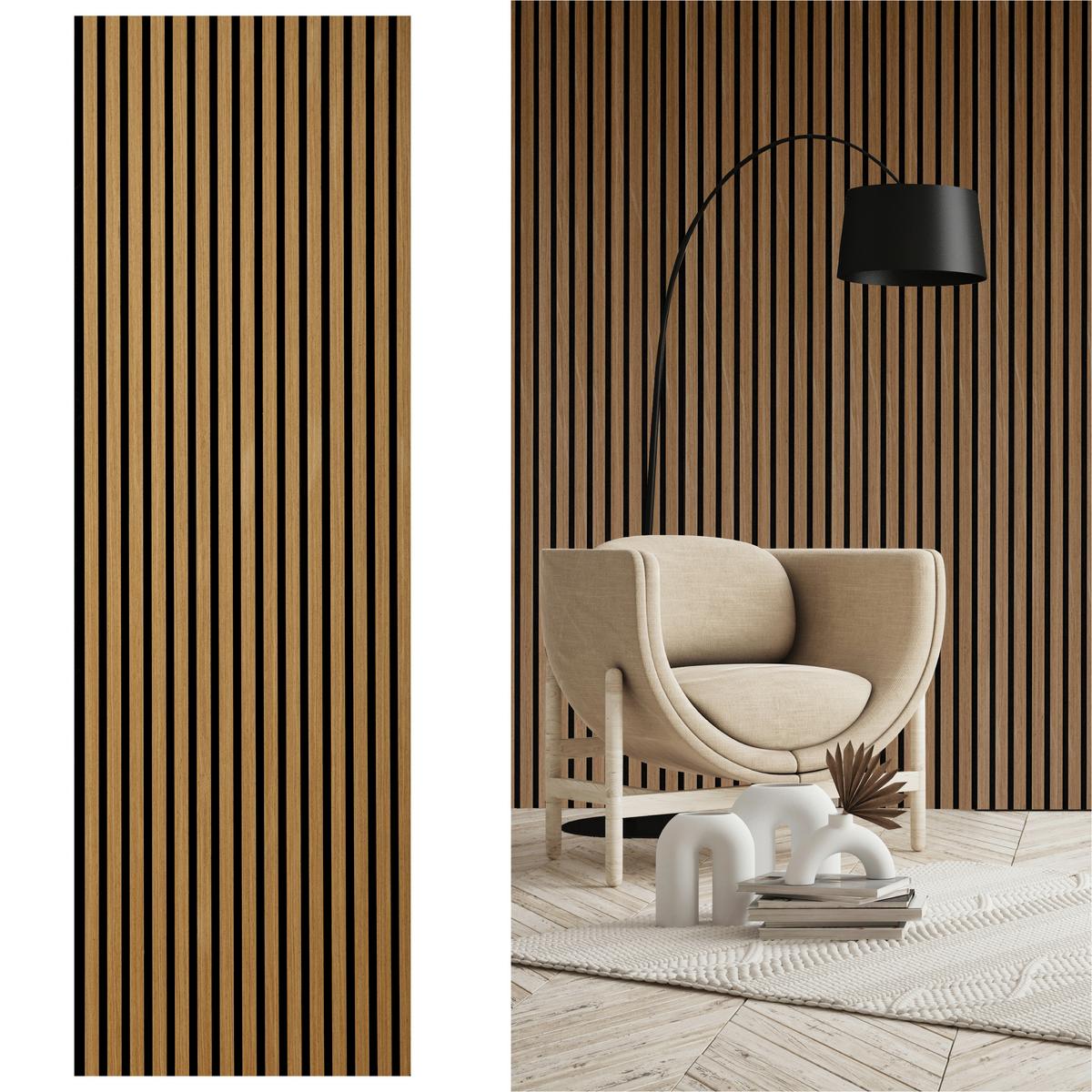 Akustikpaneel Eiche - Eichefarben, Basics, Holz/Holzwerkstoff (56/244/1.8cm) - Novel