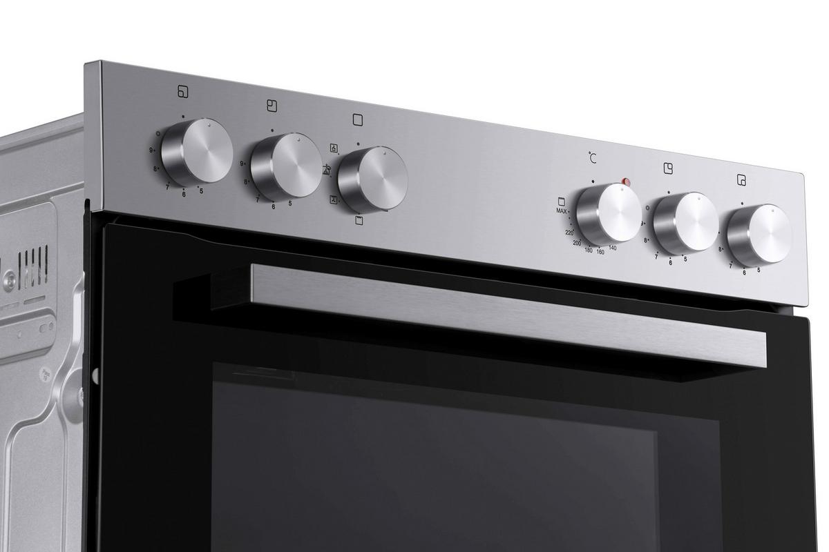 Herdset HS2201-26 Jamie Schwarz/Edelstahlfarben - Edelstahlfarben/Schwarz, Trend, Glas/Kunststoff (59,5/59,5/56,5cm) - Respekta