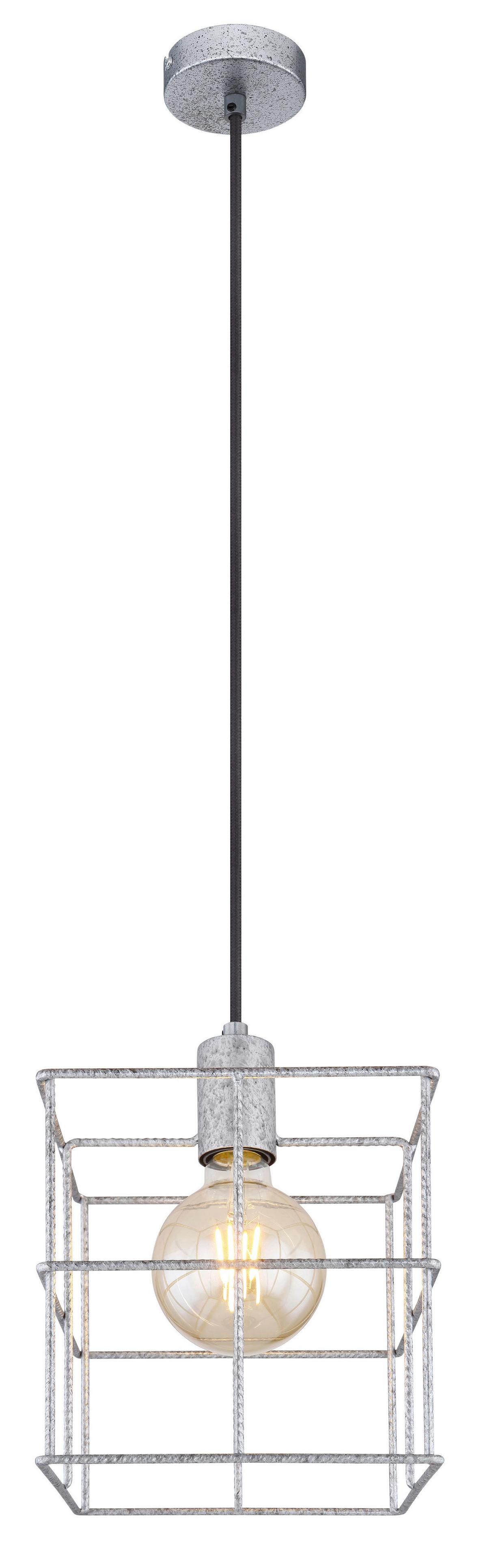 Hängeleuchte Merril Zinkfarben max. 60 Watt - Zinkfarben, Design, Metall (20/20/150cm) - Globo