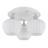 DECKENLEUCHTE 15548-3DW - Chromfarben/Opal, Konventionell, Glas/Metall (45/25,5cm) - Globo