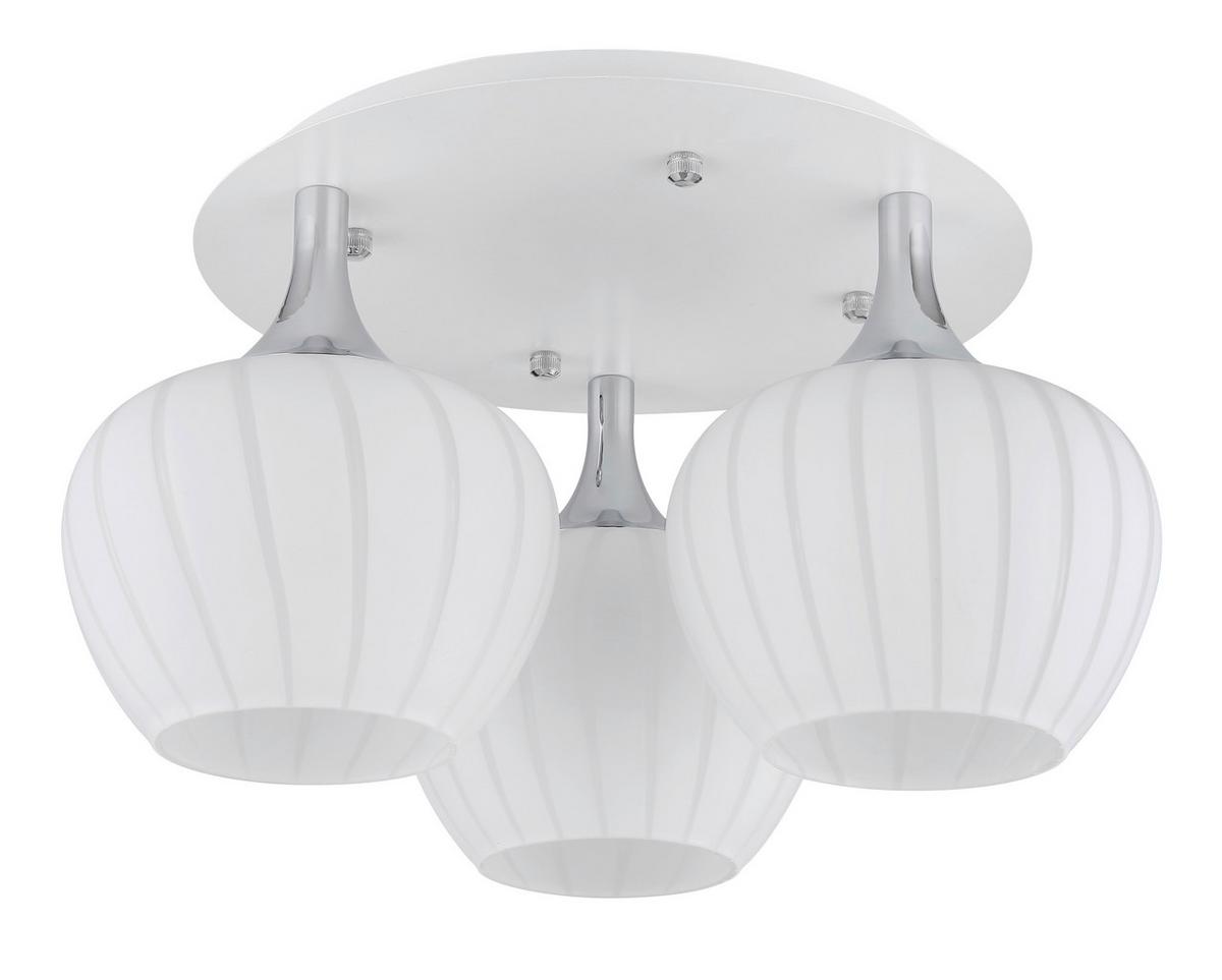 DECKENLEUCHTE 15548-3DW - Chromfarben/Opal, Konventionell, Glas/Metall (45/25,5cm) - Globo