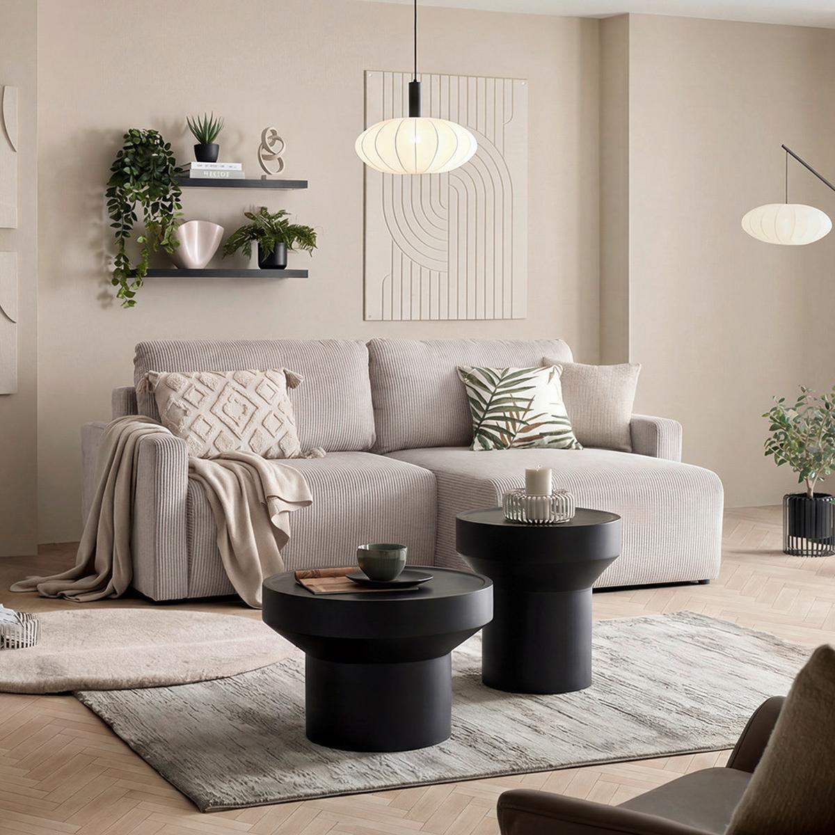 Ecksofa Dave Hellgrau - Hellgrau, MODERN, Textil (227/146cm) - Based