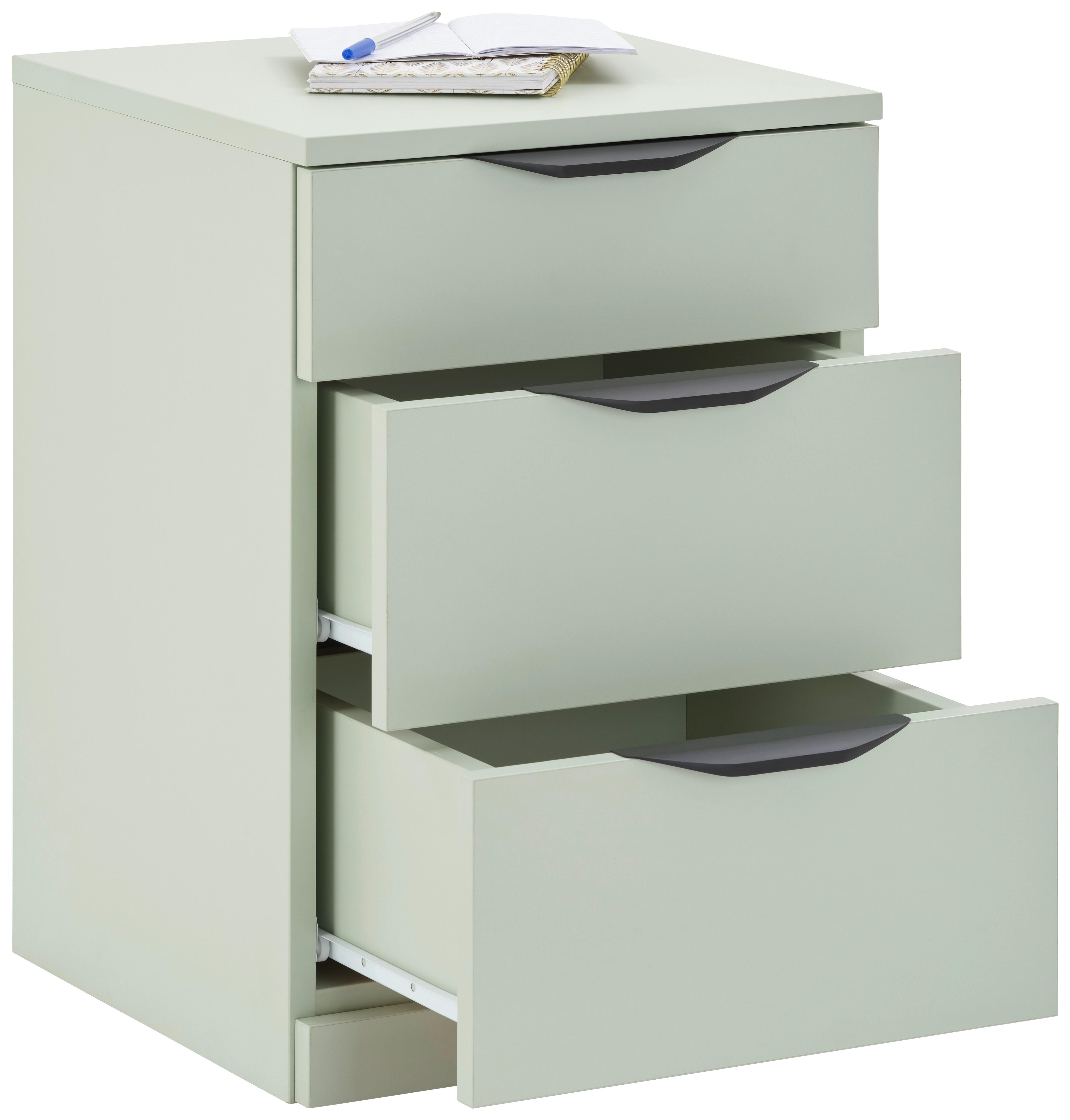 Fiokar Rimini - žalfijazelena/crna, Trendi, metal/pločasti materijal (40/60,1/40cm) - Modern Living