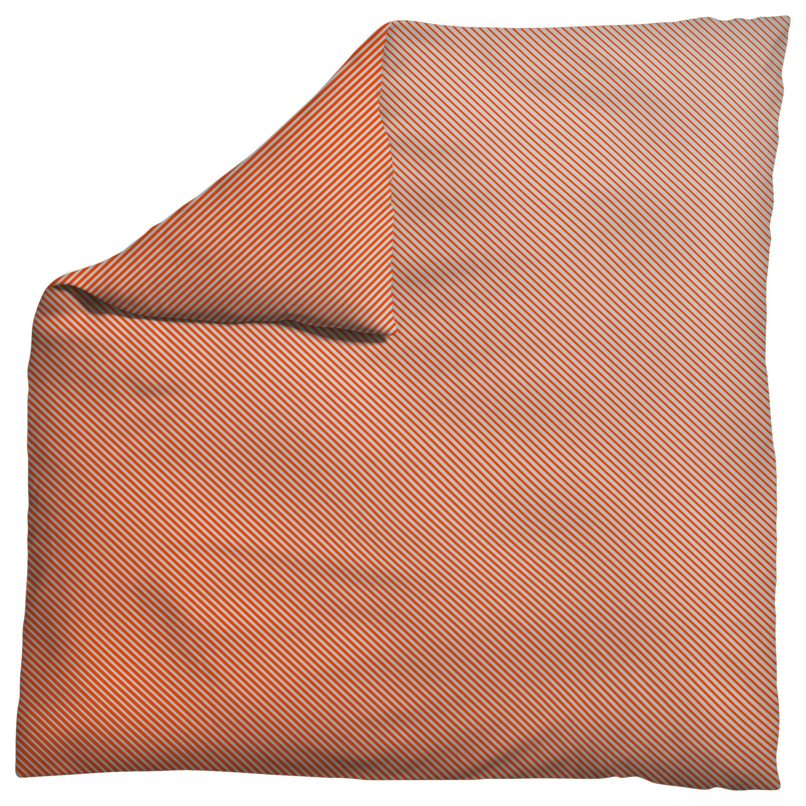 Bettdeckenbezug Woven Satin Rot/Hellgrau ca. 200x200cm - Rot/Hellgrau, Basics, Textil (200/200cm) - Schlafgut