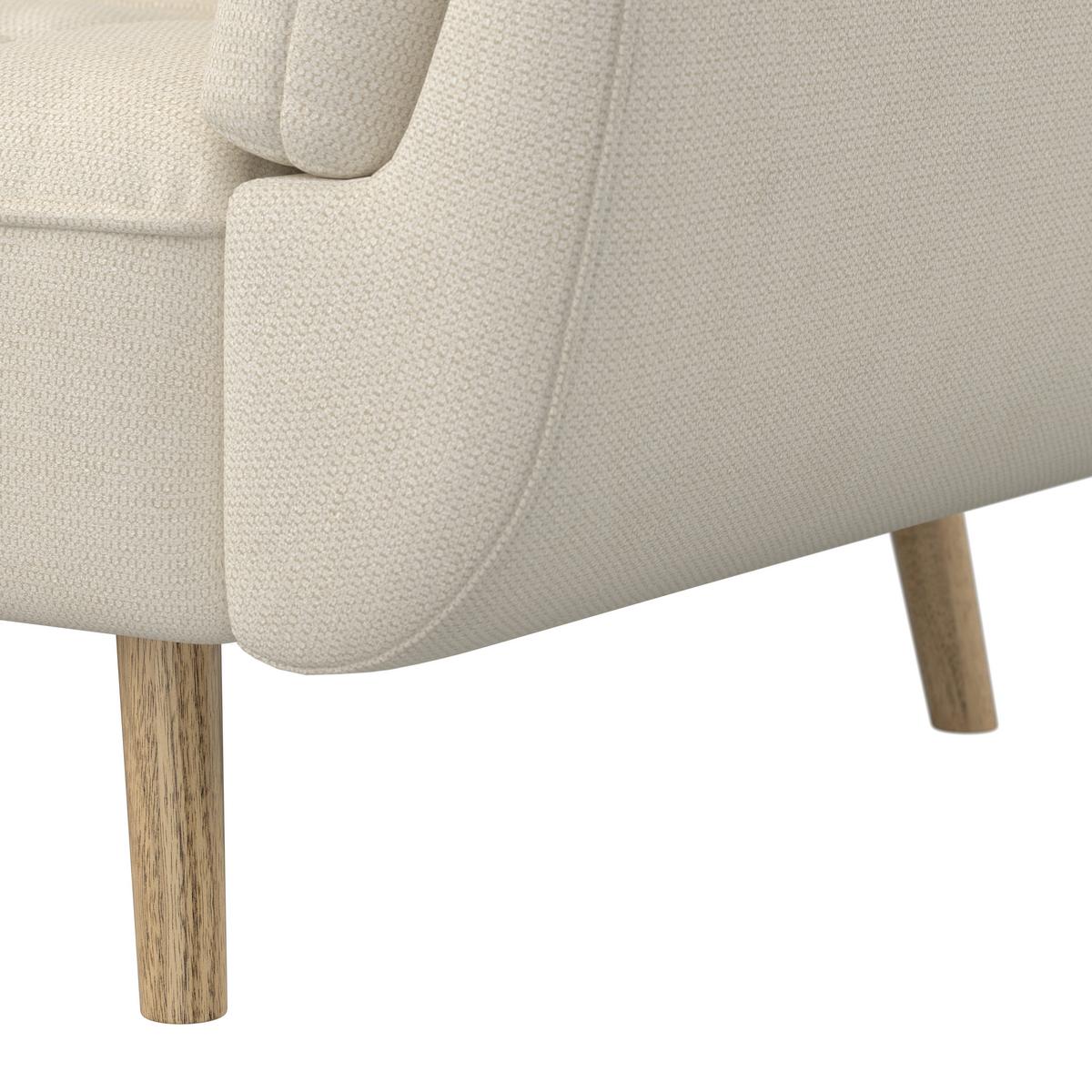 Schlafsofa Cora Webstoff Creme - Creme/Naturfarben, MODERN, Holz/Textil (214/92/81cm) - Bessagi Home