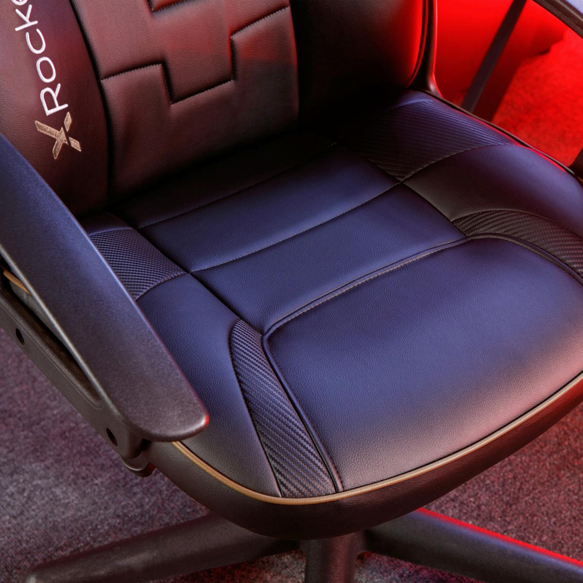 Gamingsessel Saturn ca. 57,5x 107,5x44 cm Schwarz - Goldfarben/Schwarz, MODERN, Textil (57,5/107,5/44cm) - X Rocker