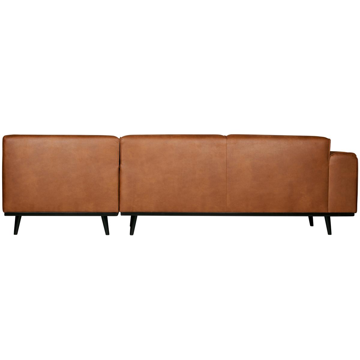 ECKSOFA Statement Cognac S: 274x210cm - Cognac/Schwarz, Design, Leder/Holz (274/210cm) - Livetastic