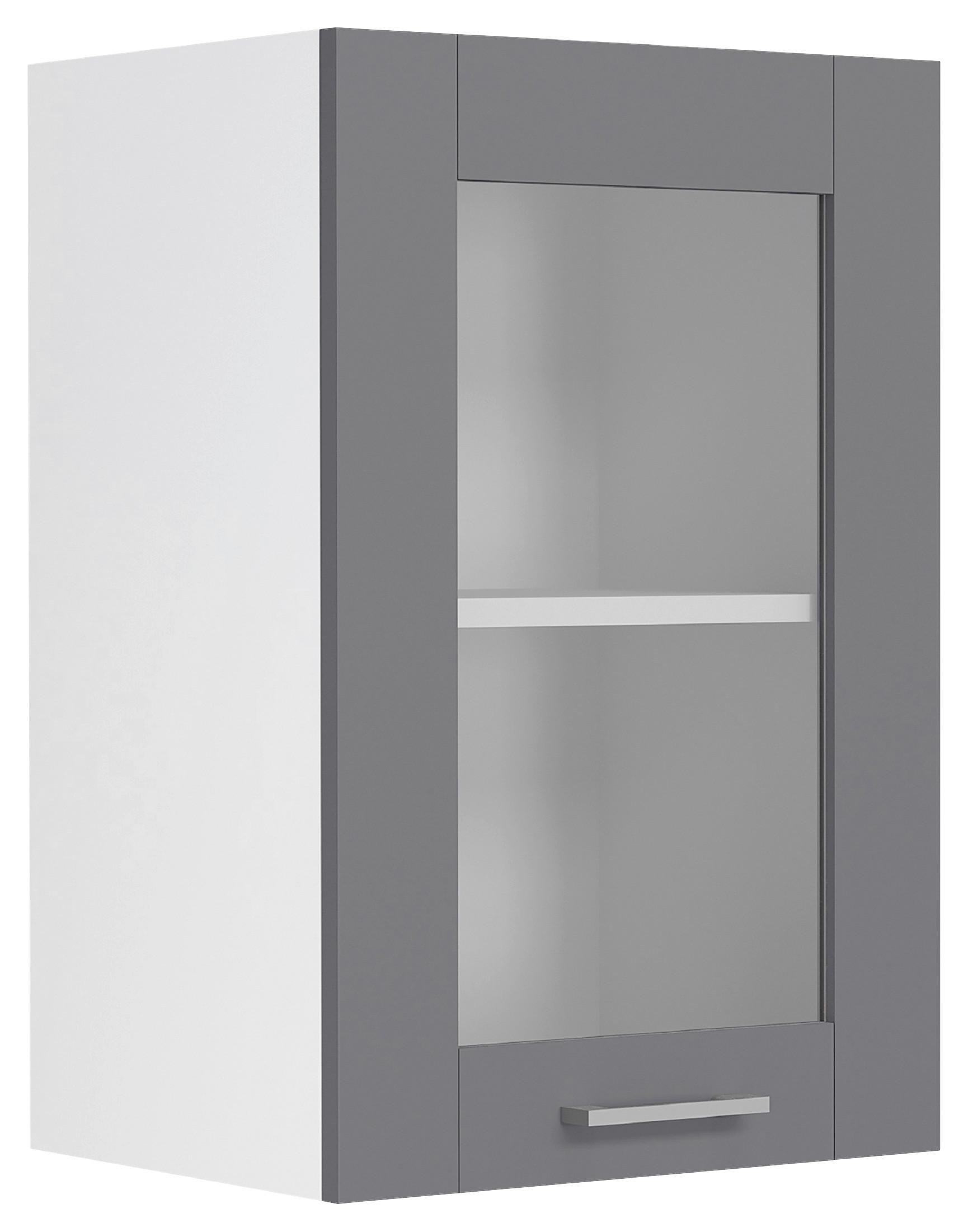 Küchenoberschrank Colura - Weiss/Anthrazit, Trend, Glas/Holzwerkstoff (40/60/31cm) - MID.YOU