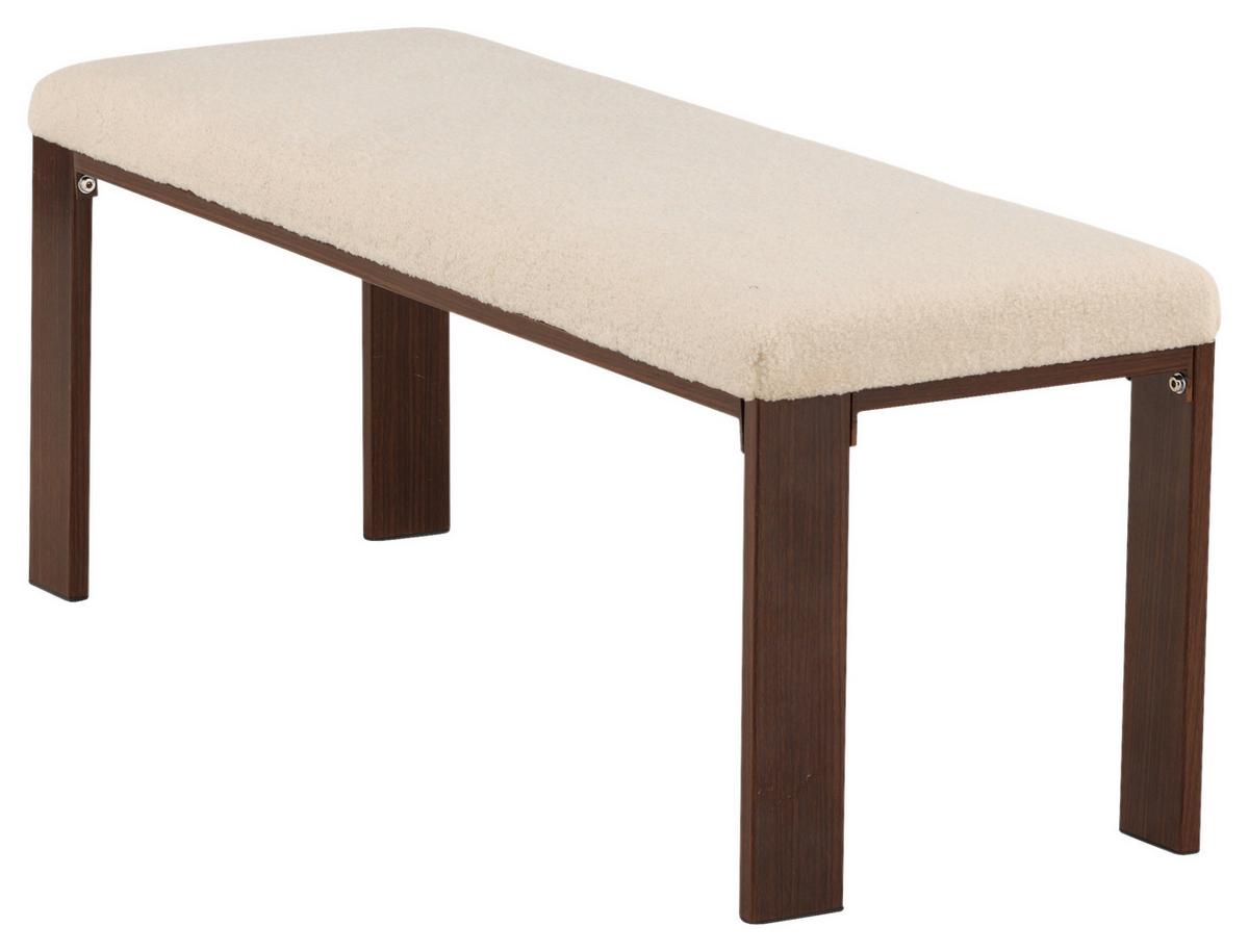SITZBANK CHESTER - Walnussfarben/Weiß, Design, Textil/Metall (120/50/40cm) - Livetastic