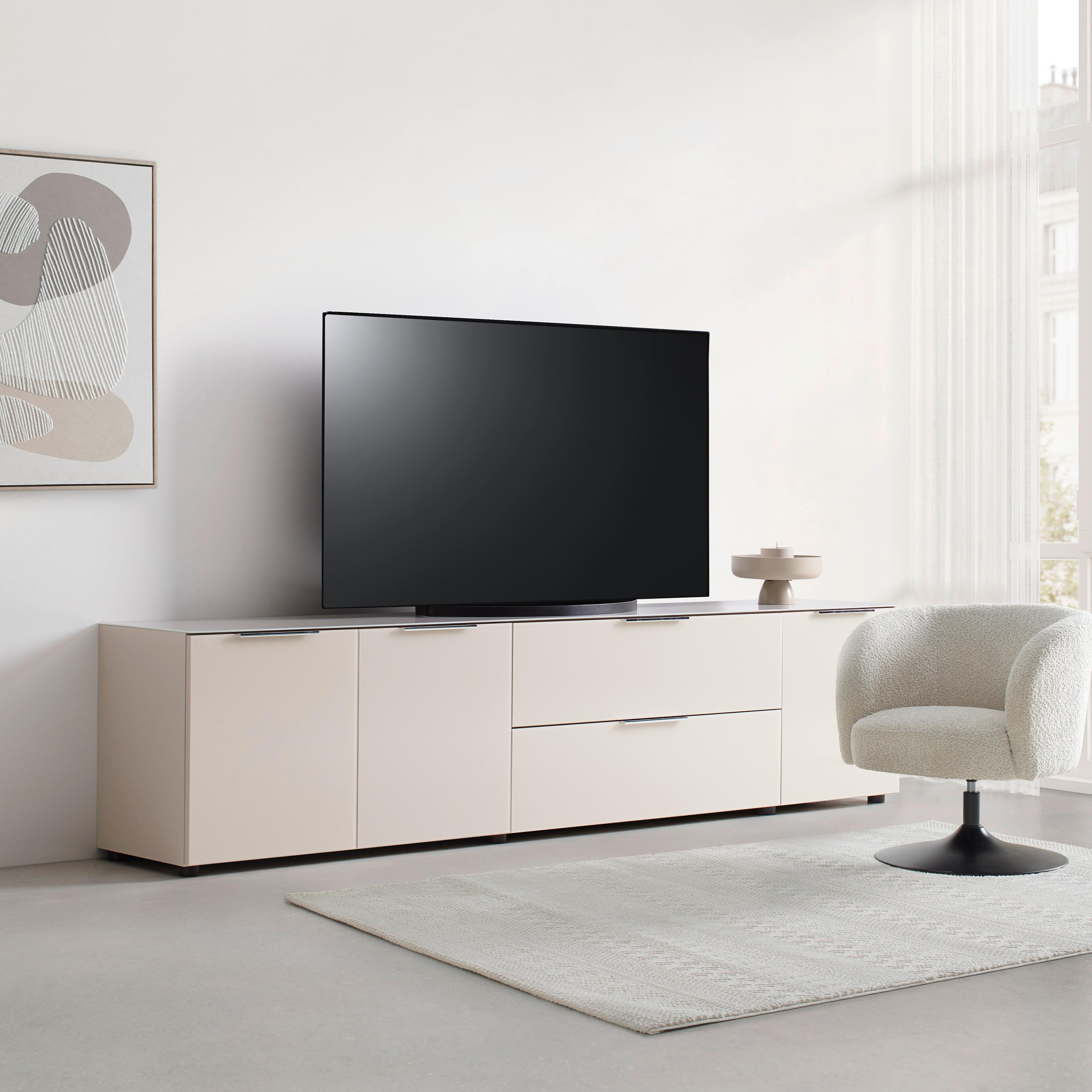 Lowboard Siena Kaschmir - Chromfarben/Kaschmir, Modern, Glas/Holzwerkstoff (226/55/40cm) - Mömax