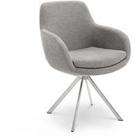 KRZESŁO Z PODŁOKIETNIKAMI TAVIA -MR- - kolor stalowy/taupe, Design, metal/tkanina (62/86/66cm) - Musterring