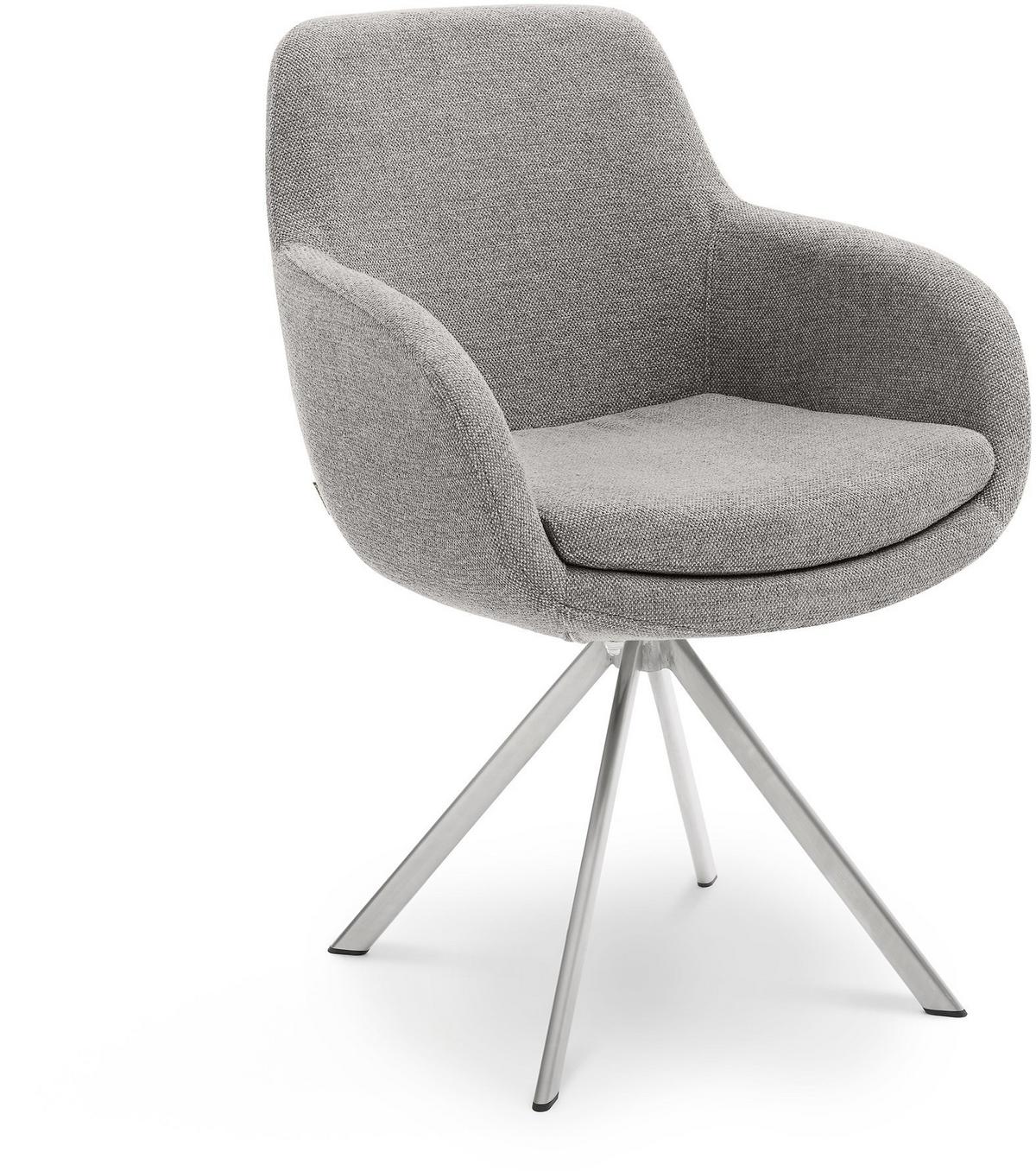 KRZESŁO Z PODŁOKIETNIKAMI TAVIA -MR- - kolor stalowy/taupe, Design, metal/tkanina (62/86/66cm) - Musterring