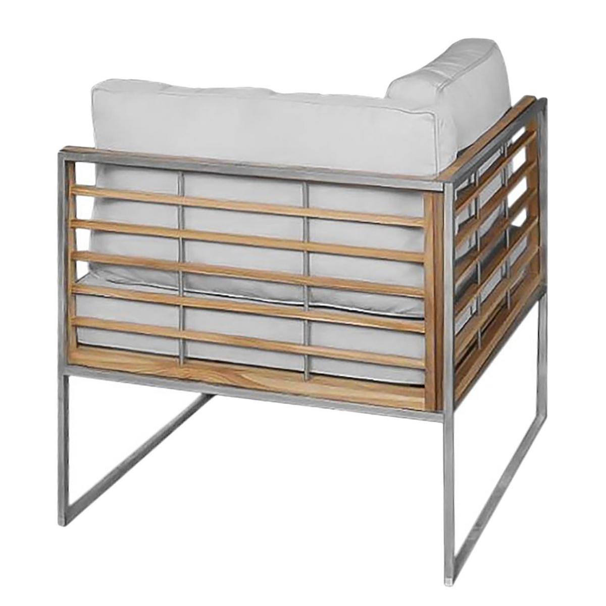 KOMPLET MEBLI TARASOWYCH TEAKLINE - beżowy/kolor stalowy, Modern, metal/tkanina - Ambia Garden