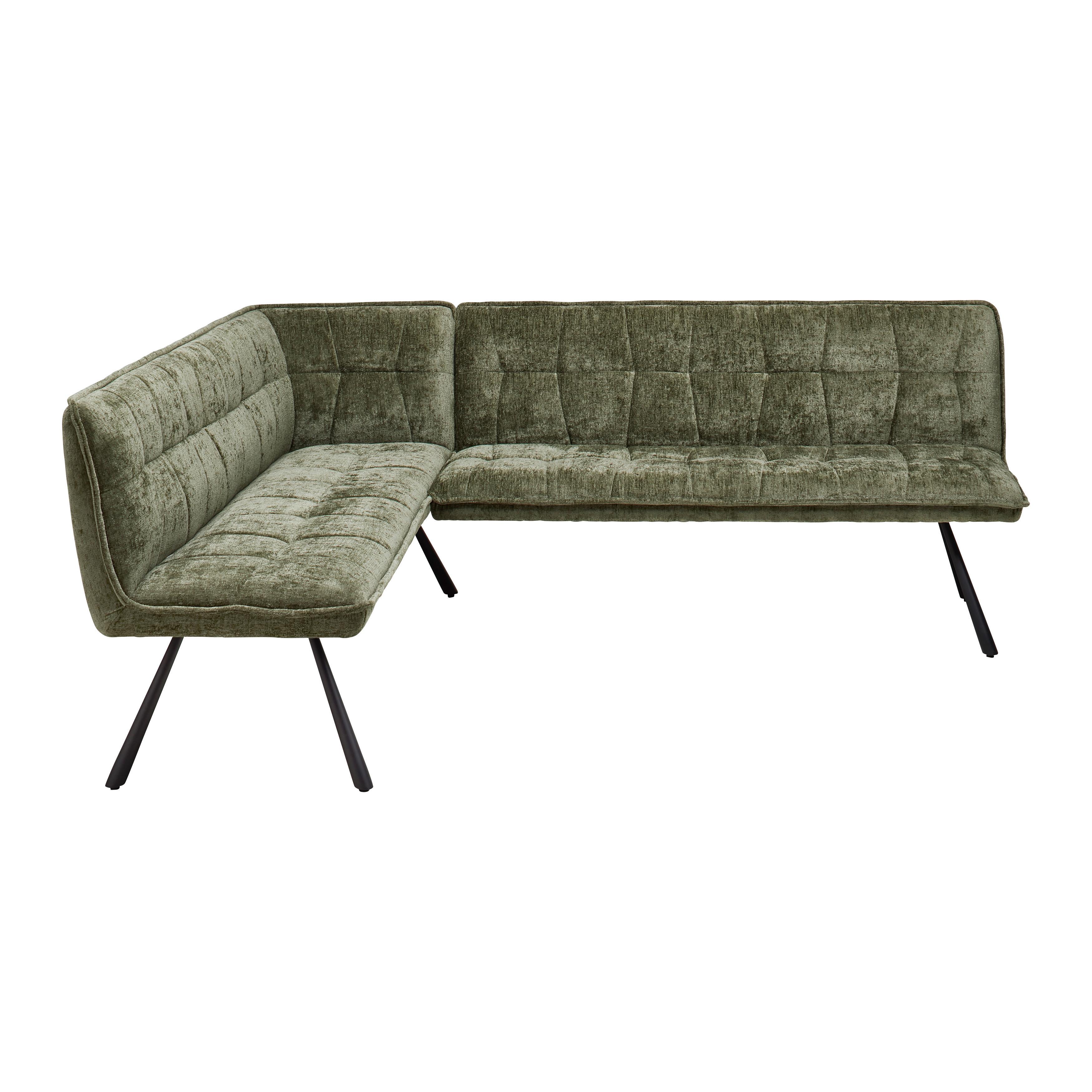 Eckbank Como Grün - Schwarz/Grün, MODERN, Textil/Metall (170/84/215cm) - Mömax