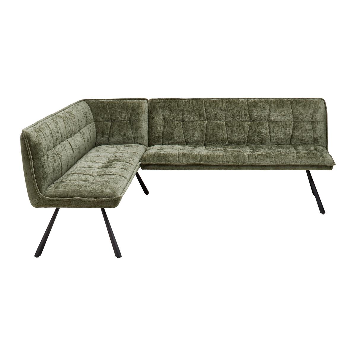 Eckbank Como Grün - Schwarz/Grün, MODERN, Textil/Metall (170/84/215cm) - Mömax