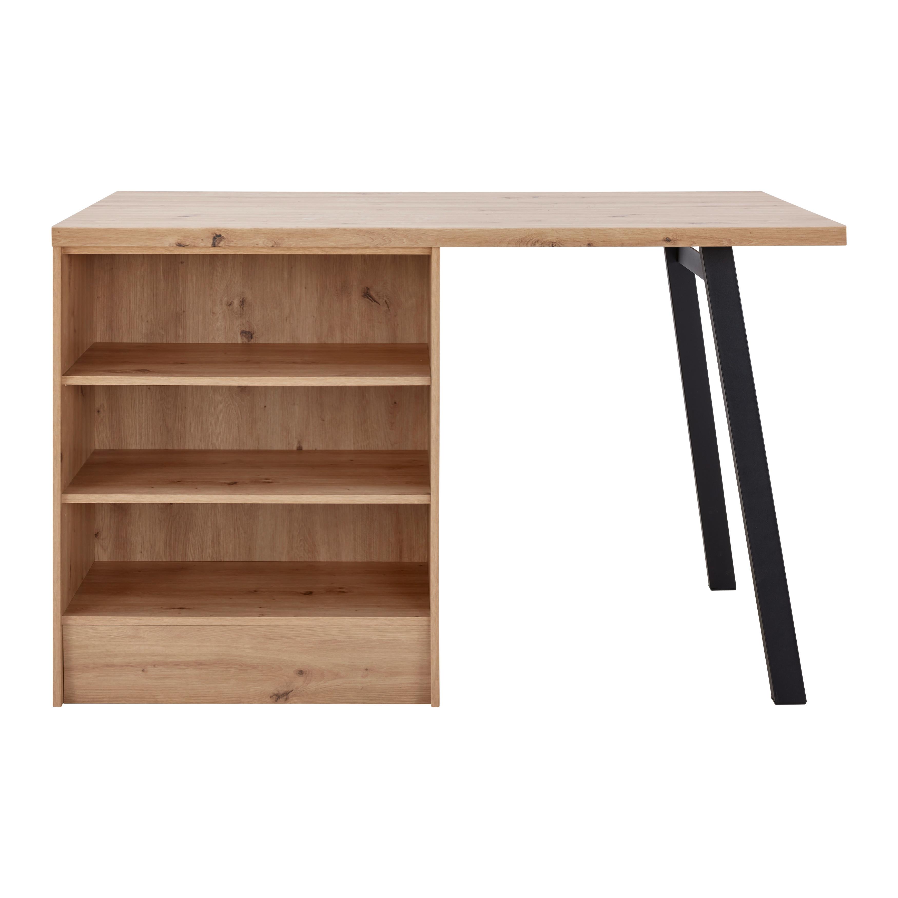 Konyhasziget Linz 1 - fekete/Artisan tölgy, Modern, faalapú anyag/fém (150/91/90cm)