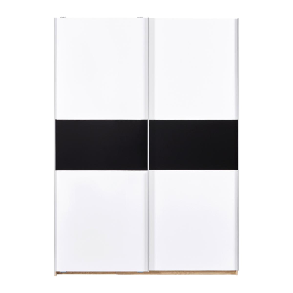 SZAFA PRZESUWNA/PODWIESZ.DRZWI SANDRA - kolor dębowy/czarny, Modern, drewno (154/215/60cm) - Bessagi Home