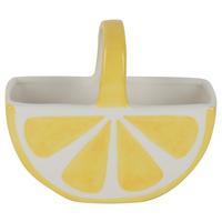 Übertopf Helga Weiß/Hellgelb - Hellgelb/Weiß, Keramik (16/13,5/6,8cm) - Mömax