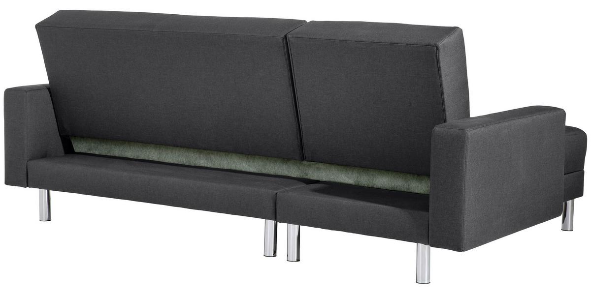 ECKSCHLAFSOFA JUST FASHION - Chromfarben/Graphitfarben, KONVENTIONELL, Textil/Metall (152/230cm) - Max Winzer