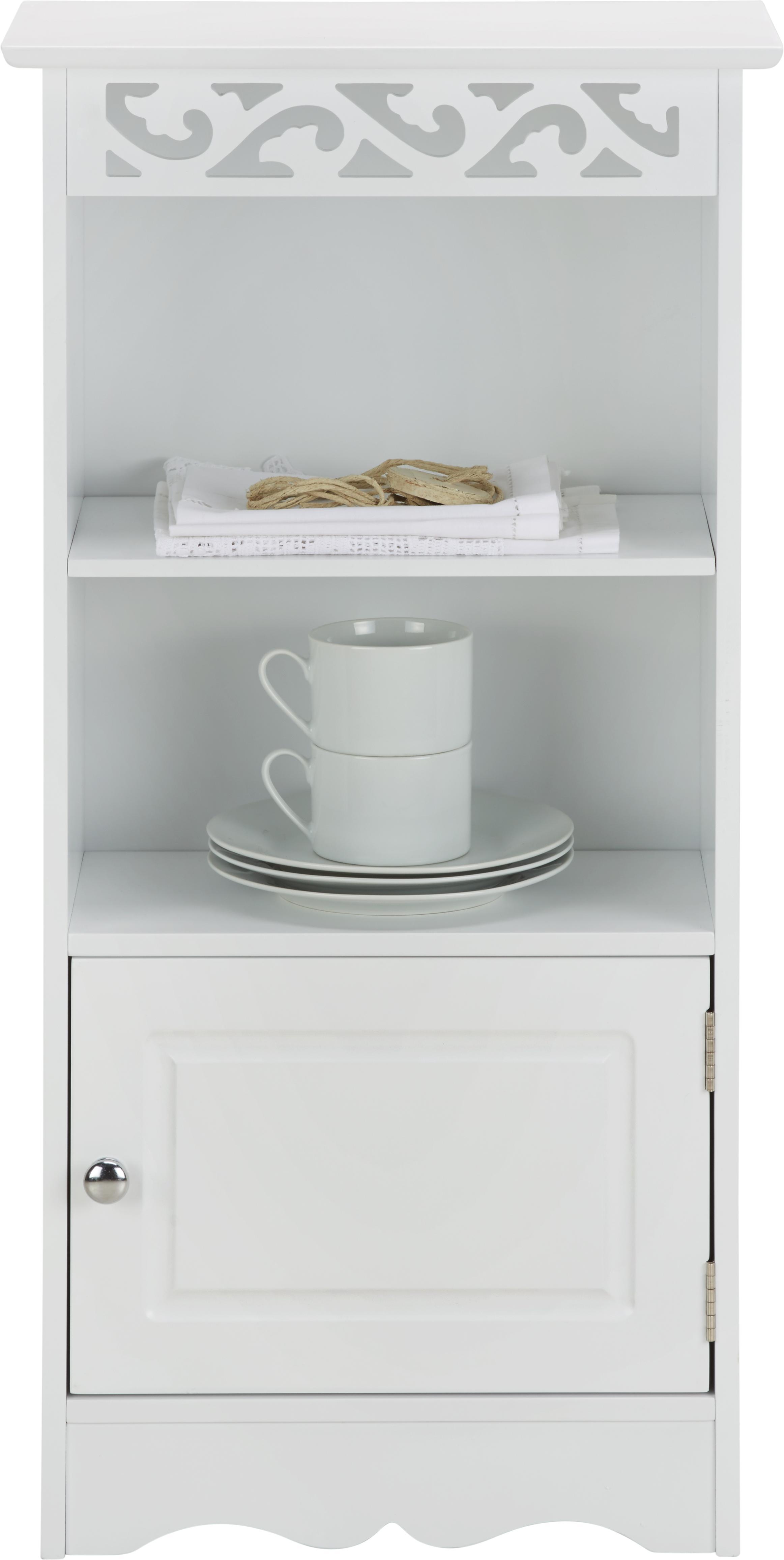 Regal in Weiß 'Queeny' - Weiß, MODERN, Holz/Metall (40/80/23cm) - Bessagi Home