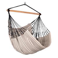 Hängesessel Comfort Hammock Chair Grau/Weiß - Weiß/Grau, KONVENTIONELL, Holz/Textil (110/160/180cm) - La Siesta