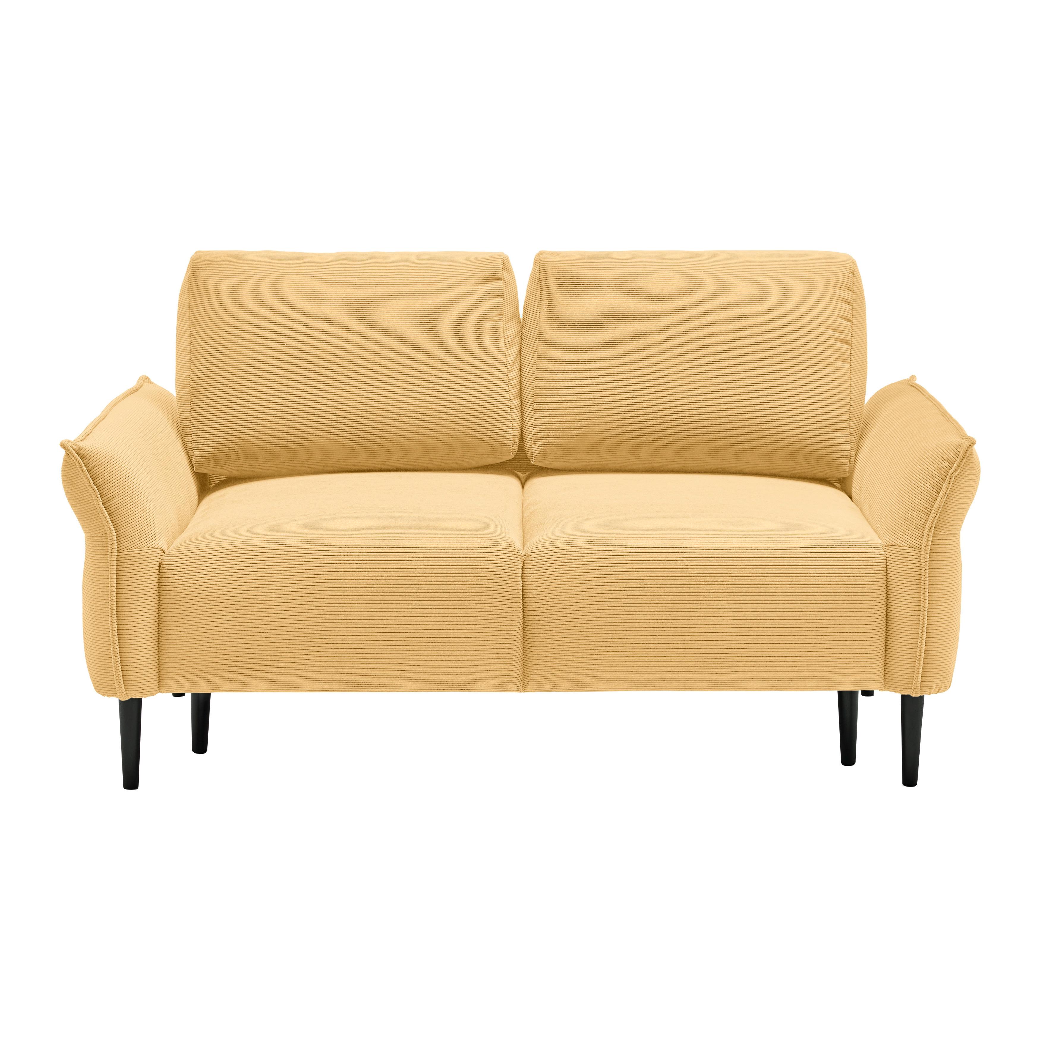 2-Sitzer-Sofa Custom Dunkelgrün - Dunkelgrün/Senfgelb, MODERN, Holz/Textil (150/85/92cm) - Mömax