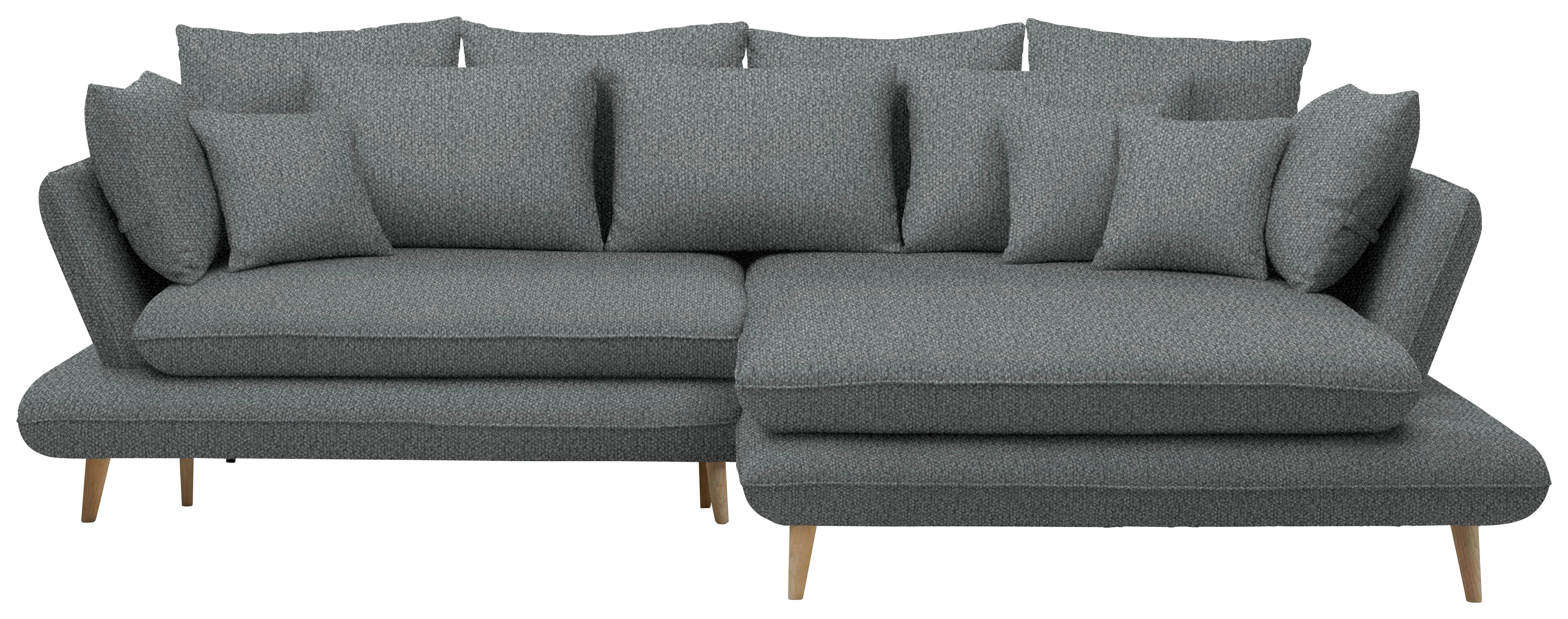 Kutna Garnitura Monte - tamno siva/prirodne boje, Romantično / ladanjski, tekstil/drvo (283/181cm) - Premium Living