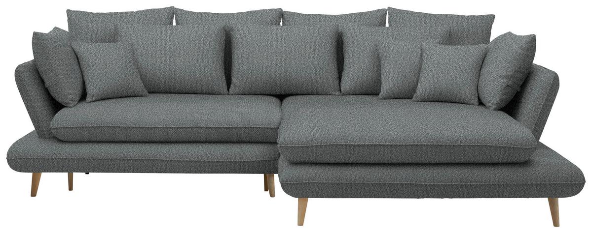 Ecksofa Monte Dunkelgrau - Dunkelgrau/Naturfarben, ROMANTIK / LANDHAUS, Holz/Textil (283/181cm) - Based