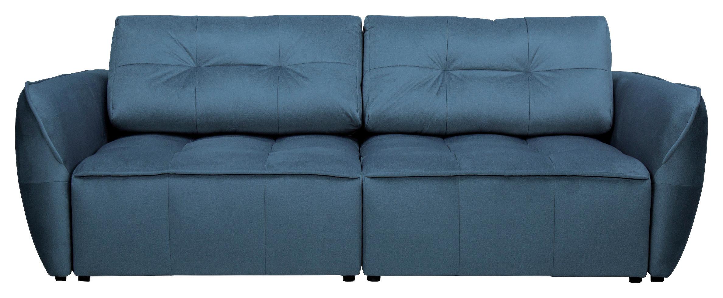 Schlafsofa Bombei in Petrol - Petrol/Schwarz, MODERN, Holz/Holzwerkstoff (243/94/125cm) - Premium Living