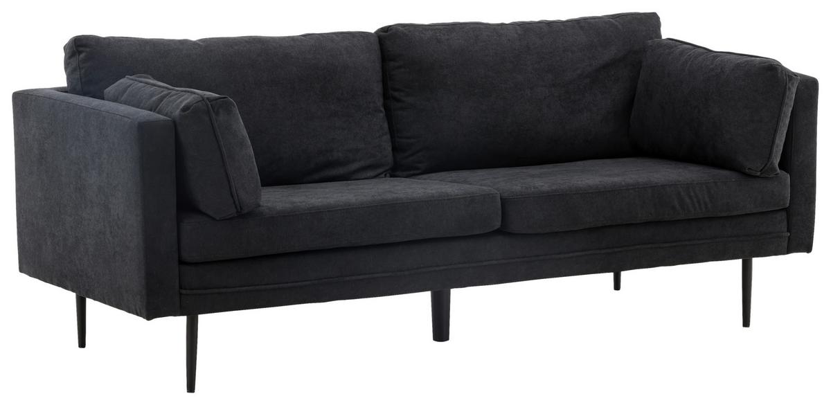 2-SITZER-SOFA BOOM - Schwarz, Design, Textil/Metall (203/84/90cm) - Livetastic