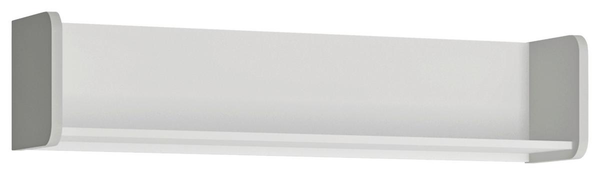 Zidna Polica Flexi - bijela/siva, Moderno, drvni materijal (118/26/24cm) - Premium Living