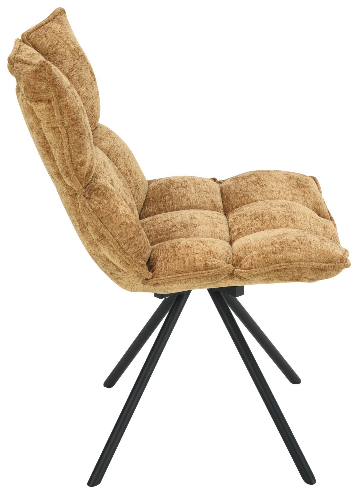 Stuhl Carla Goldfarben - Goldfarben/Schwarz, Trend, Holz/Textil (57/86/66cm) - Mömax