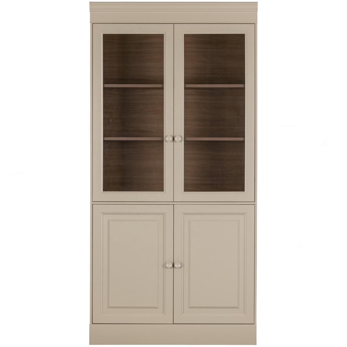 Vitrine Chow Grau - Grau, Design, Holz (105/215/40cm) - Livetastic