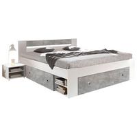 Posteljna Garnitura Stefan, S Predali, 180x200 - siva/bela, Moderno (180/200cm) - MID.YOU