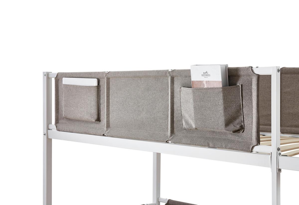 Etagenbett Timo in Weiss ca. 2x ca. 90x200cm - Weiss/Grau, Konventionell, Metall (208/161/96cm) - Zandiara