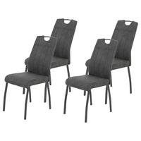 Stuhl-Set Elif Anthrazit - Anthrazit/Grau, MODERN, Textil/Metall (44/96/64cm) - MID.YOU