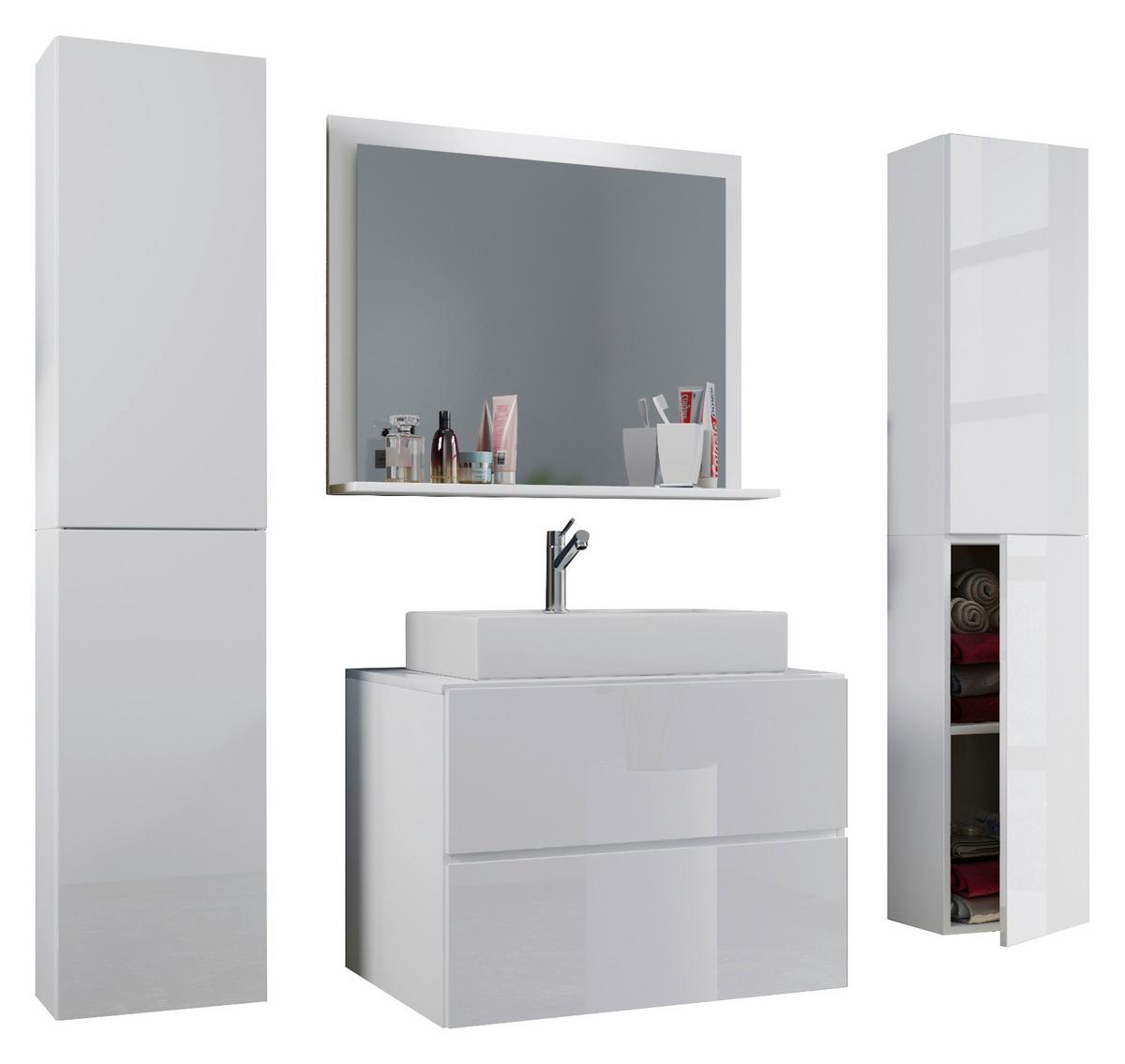 Kopalnica Lendas, Bela - bela, Moderno, steklo/leseni material (147cm) - MID.YOU