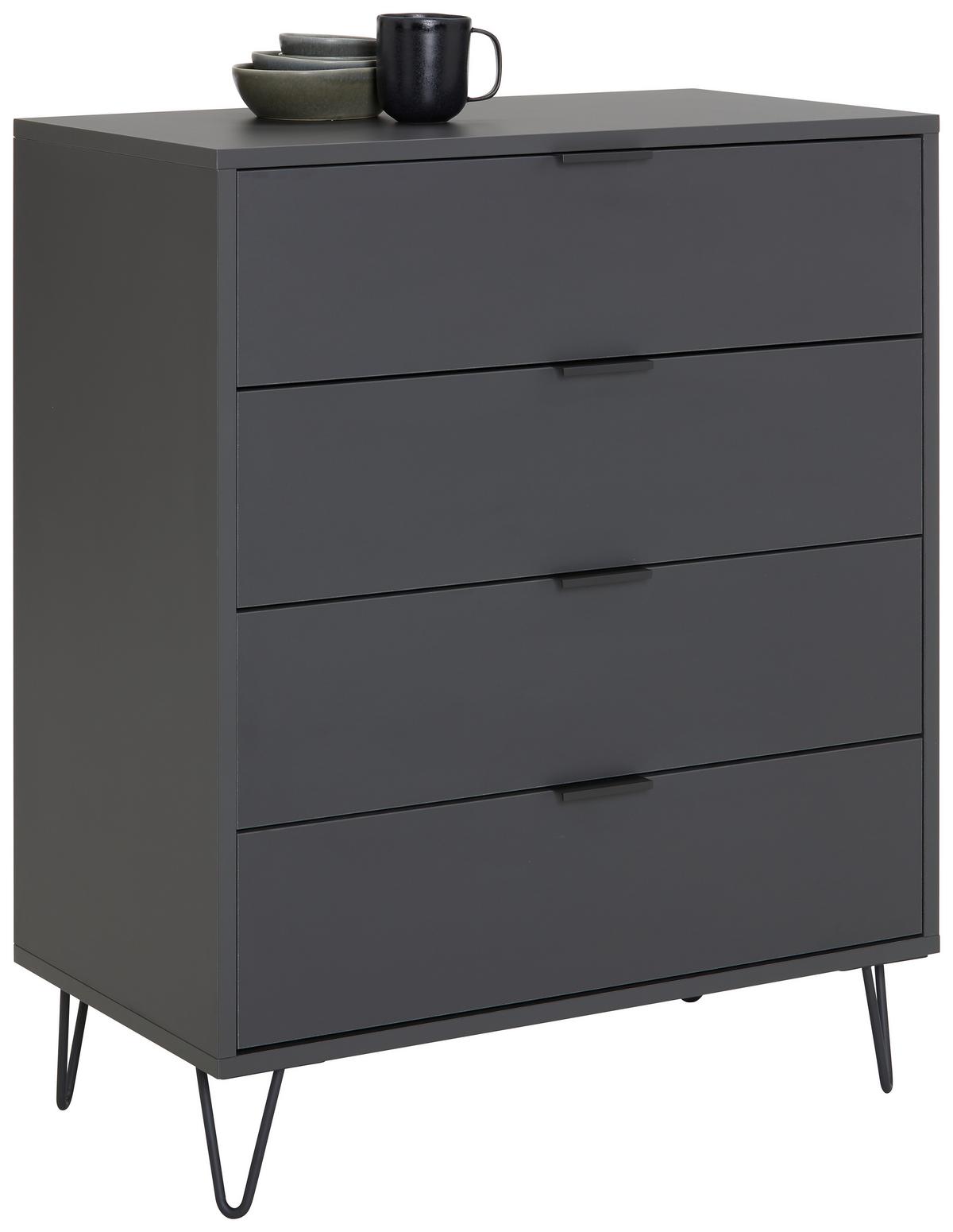 KOMODA BOUNTY - antracytowy, Modern (81/87/45cm) - Premium Living