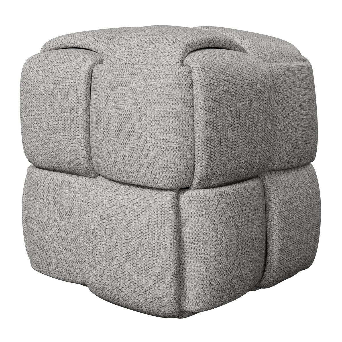 Hocker Ella Grau Bouclé - Schwarz/Grau, MODERN, Holz/Kunststoff (45/45/45cm) - Bessagi Home